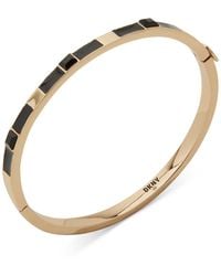 DKNY - Gold-tone Crystal Thin Bangle Bracelet - Lyst