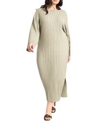 Eloquii - Plus Size Wide Sleeve Maxi Sweater Dress - Lyst