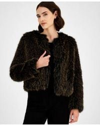 Anne Klein - Cropped Faux Fur Jacket P Xxs Xxl - Lyst