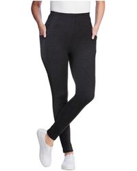 Woman Within - Within Tall Stretch-cotton Knit Pull-on Pocket leggings - Lyst