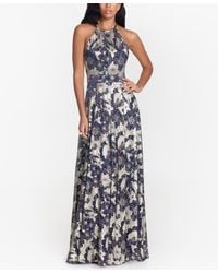 Betsy & Adam - Petite Floral Halter-neck Gown - Lyst