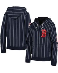 KTZ - Boston Red Sox Pinstripe Tri-blend Full-zip Jacket - Lyst