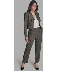 BCBGMAXAZRIA - Open Front Long Ruffle Collar Jacket - Lyst