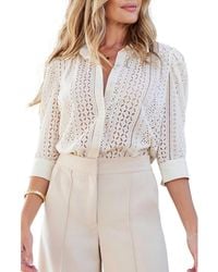 Bishop + Young - Bishop + Young Bishop + Young Cate Eyelet Ruched Sleeve Top - Lyst