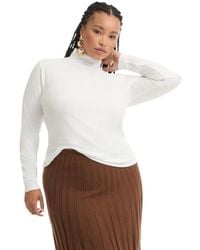June + Vie - June + Vie Plus Size Ribbed Mock Neck Top - Lyst