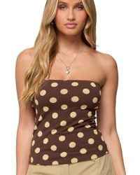 Edikted - Polka Dot Built In Bra Tube Top - Lyst