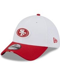 KTZ - White/scarlet San Francisco 49ers 2025 Nfl Training Camp 39thirty Flex Hat - Lyst