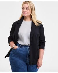 On 34th - Trendy Plus Size Longline Ponte-knit Blazer - Lyst