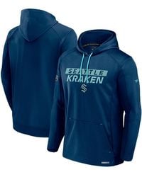 Fanatics - Deep Sea Blue Seattle Kraken Authentic Pro Rink Fleece Pullover Hoodie - Lyst