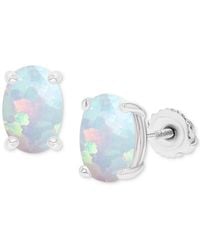 Macy's - Lab-grown Opal Screw Back Closure Stud Earrings (5/8 Ct. T.w.) - Lyst