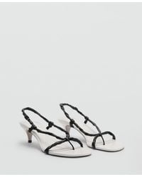 Mango - Ruched Strips Sandals - Lyst