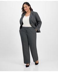 Le Suit - Plus Size Notched Collar Wide-leg Pantsuit Set - Lyst