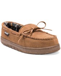 Muk Luks - Paul Printed Berber Suede Moccasin Slippers - Lyst