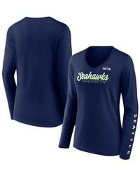 Women's Fanatics Branded College Navy/Neon Green Seattle Seahawks True to  Form Raglan Lace-Up V-Neck Long Sleeve T-Shirt