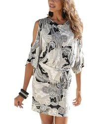 Lascana - Patterned Cold Shoulder Dress - Lyst