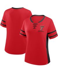 Fanatics - Red/black Texas Tech Red Raiders Be Fearless Athena Lace-up T-shirt - Lyst