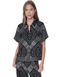 DKNY - Printed Button-down Collared Neck Shirt - Lyst