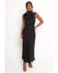 Petal & Pup Fira Asymmetric Neck Ruched Maxi Dress in Red | Lyst
