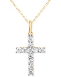 Forever Grown Diamonds - Lab-created Diamond Cross 18" Pendant Necklace (1/2 Ct. T.w. - Lyst