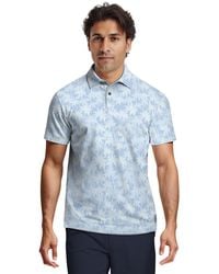 PGA TOUR - All-over Geometric Palm Print Short-sleeve Golf Polo Shirt - Lyst