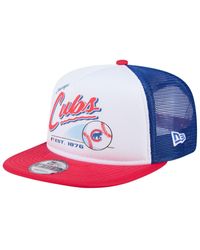KTZ - White/red Chicago Cubs Retro Script Trucker 9fifty Snapback Hat - Lyst
