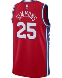 Male Philadelphia 76Ers 25 Ben Simmons Throwback Swingman Black