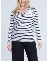 Motherhood Maternity - Maternity V-neck Side-ruched Long Sleeve Tee - Lyst
