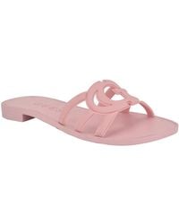 Guess - Elyho Logo Cutout Flat Jelly Sandals - Lyst