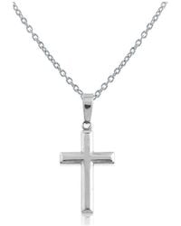 Simona - Sterling Small Cross Pendant Necklace - Lyst