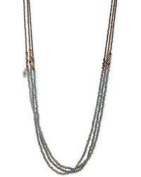 Lonna & Lilly - Gold-tone Pave Evil Eye Charm Beaded 36" Triple-strand Necklace - Lyst