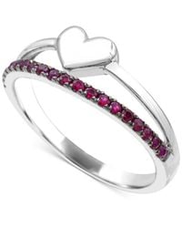 Macy's - Emerald & Polished Heart Split Shank Ring (3/8 Ct. T.w. - Lyst