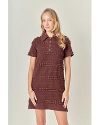 English Factory - Stretched Embo Textured Mini Dress - Lyst