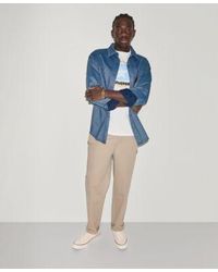 Converse - Collared Jersey Denim Shirt Box Logo Tee Paired With The Box Pattern Wide Leg Cargo Pants - Lyst