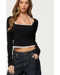 Edikted - Ksenia Contrast Layered Square Neck Top - Lyst