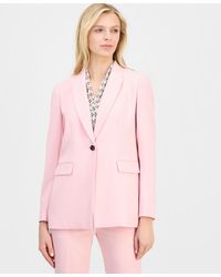 Anne Klein - Structured Stretch Notched-collar One-button Blazer - Lyst