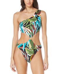 Vince Camuto - One-shoulder Ring-trim One-piece Swimsuit - Lyst