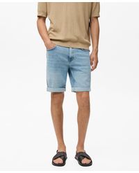 Mango - Slim-fit Denim Bermuda Shorts - Lyst