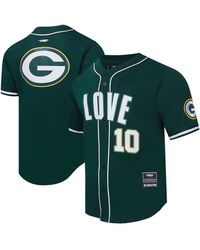 Pro Standard - Jordan Love Bay Packers Player Name Number Mesh Button-up Baseball Jersey - Lyst