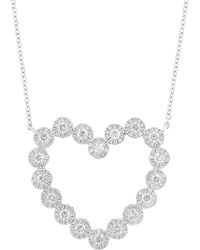 Effy - Effy Diamond Halo Open Heart 18" Pendant Necklace (1-1/6 Ct. T.w. - Lyst