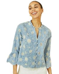 Yumi' - Daisy Broderie Shirt - Lyst