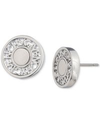Givenchy - Tone Logo Embossed Coin Stud Earrings - Lyst