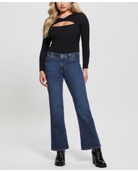 Guess - Whiskered Faded-front Bootcut Denim Jeans - Lyst