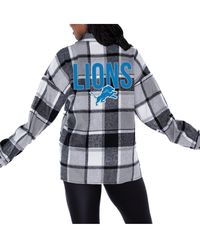 Gameday Couture - Detroit Lions Fieldside Fun Plaid Button-up Overshirt - Lyst