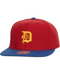 Mitchell & Ness - Red/royal Detroit Tigers Hometown Snapback Hat - Lyst