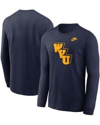 Nike - Navy West Virginia Mountaineers Legacy Primary Logo Long Sleeve T-shirt - Lyst