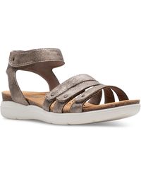 Clarks - April Dove Studded-strap Comfort Sandals - Lyst