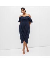 City Chic - Plus Size Flirtation Drape Midi Dress - Lyst