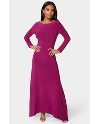 Bebe - Jersey Cowl Back Maxi Dress - Lyst
