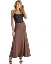 24seven Comfort Apparel - Petite Elastic Waist Solid Color Maxi Skirt - Lyst