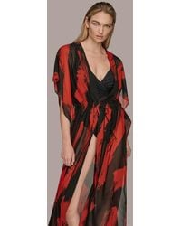 Donna Karan - Donna Karan Tie-front Maxi Kaftan - Lyst
